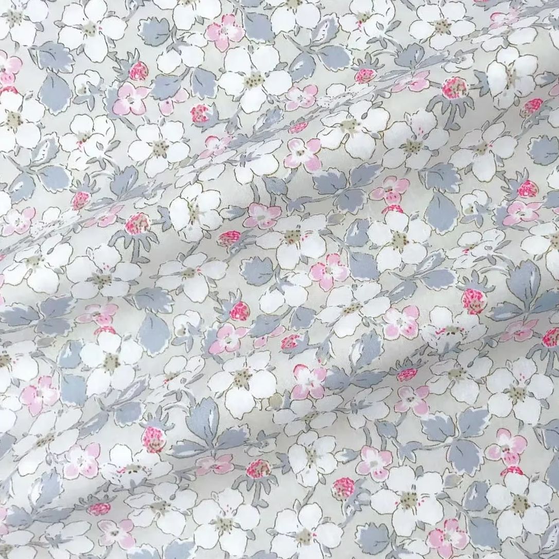 Home Textiles Plaid - 160x50cm Plaid Floral Twill Cotton Fabric