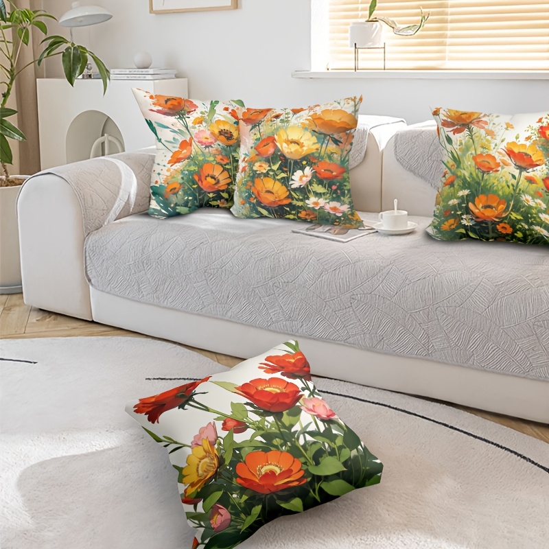 Pillow Covers Set of 4 Flower  - Pillow Insert 18X18 recensione e prezzo