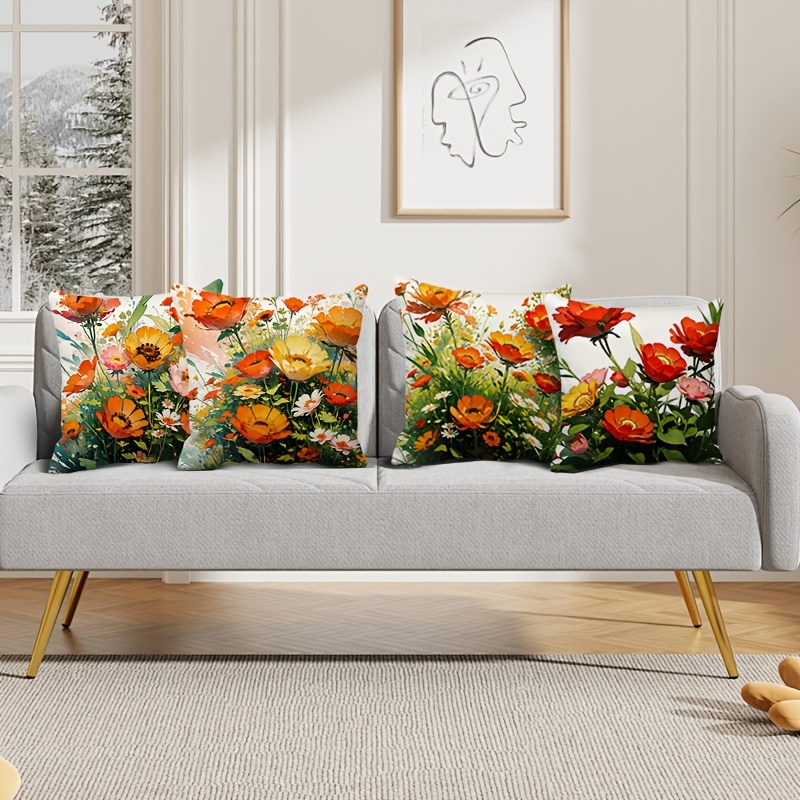 Pillow Covers Set of 4 Flower  - Pillow Insert 18X18 recensione e prezzo