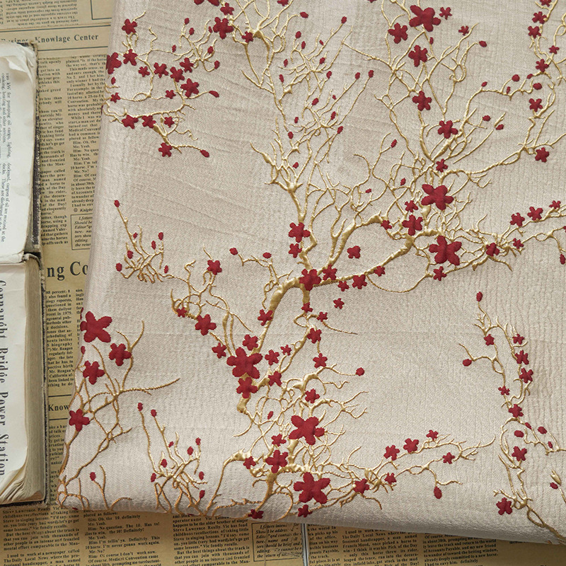 Luxury Red Plum Blossom Jacqua - Luxury Home Textiles Usa recensione e prezzo