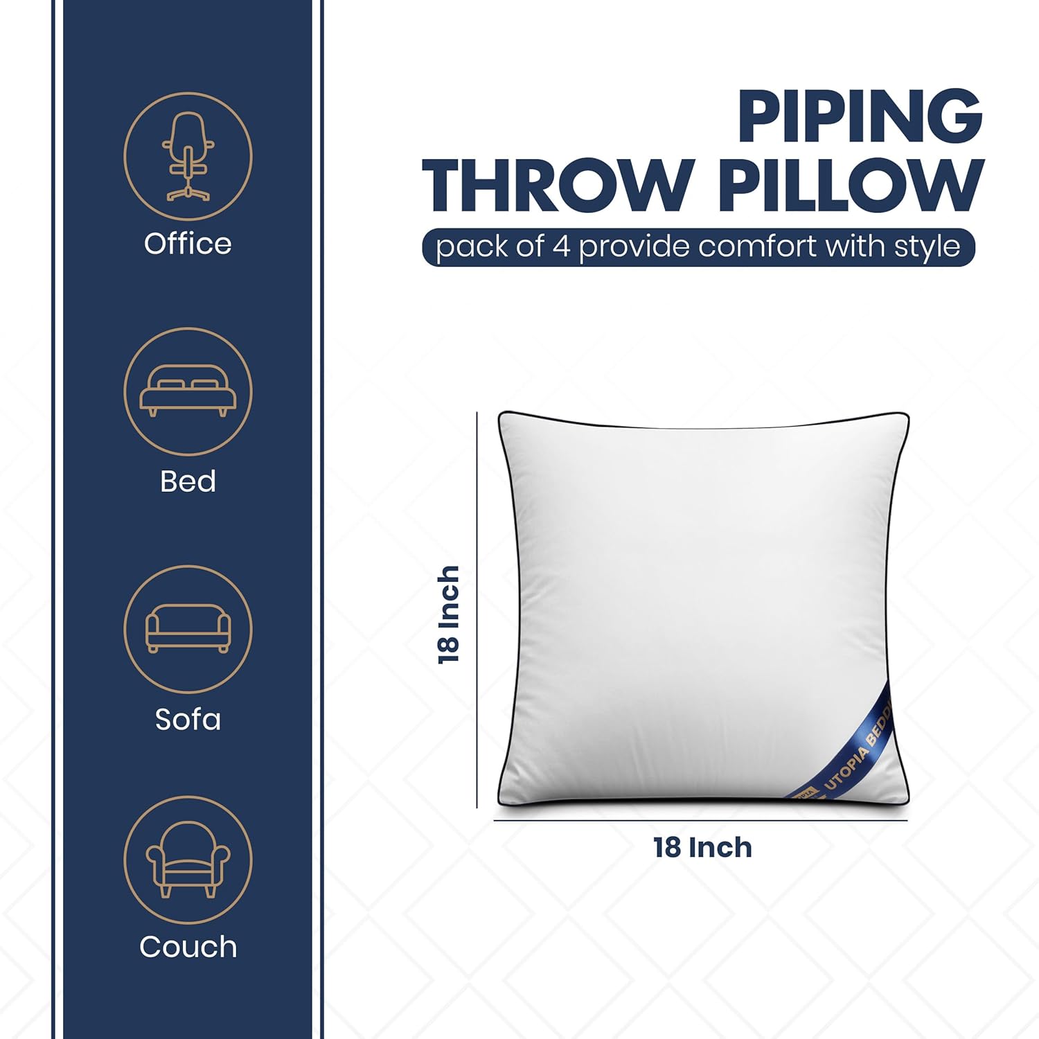 4-Pack 18x18 Inch White Throw  - Pillow Insert 18X18 recensione e prezzo