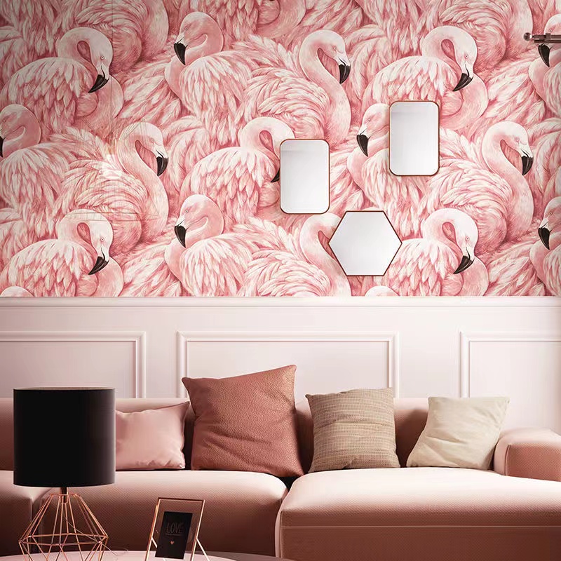 Nordic Ins Pink Flamingo Wallp - Home Textiles Store recensione e prezzo