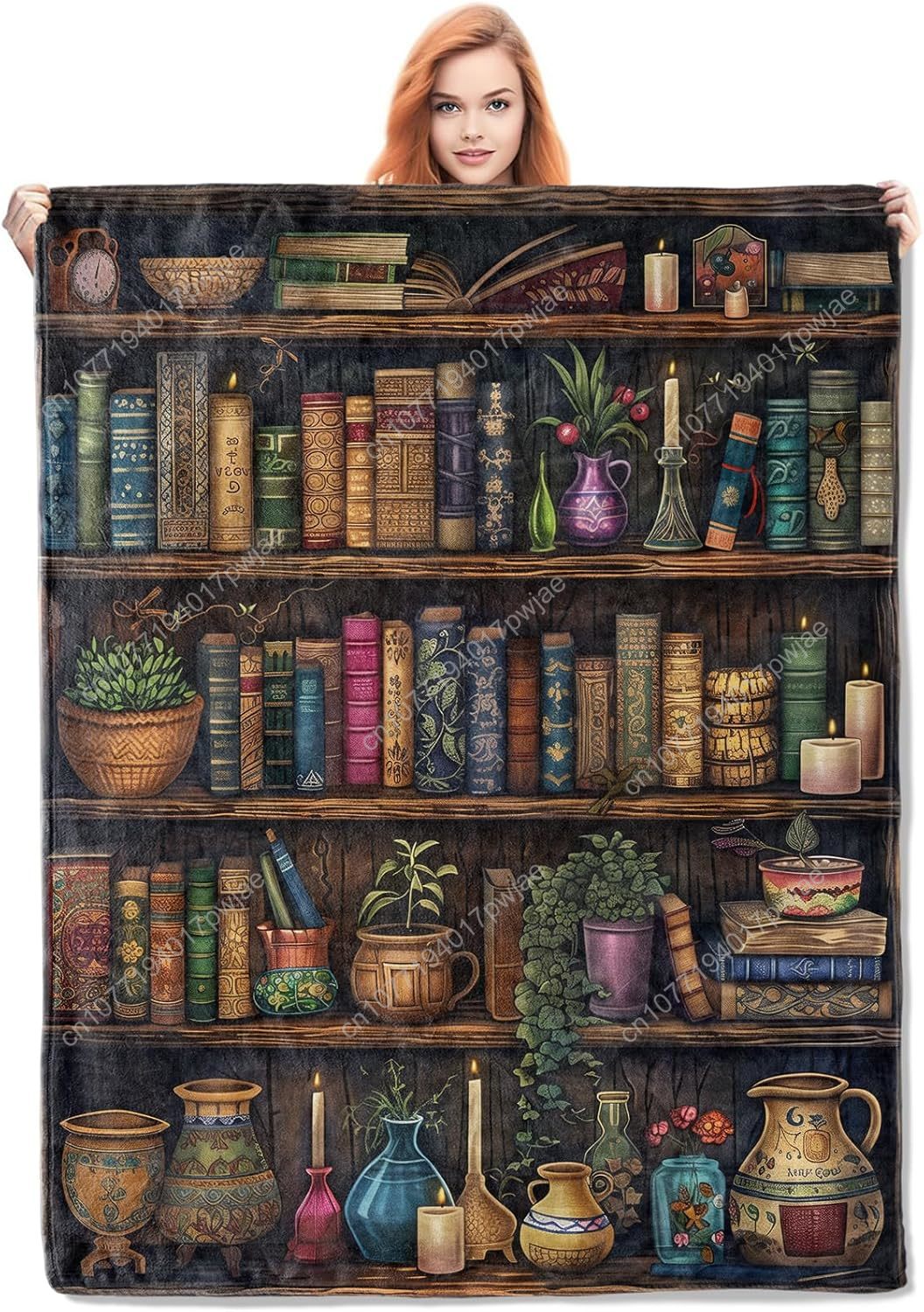 Vintage Bookshelf Blanket Read - Vintage Home Textiles recensione e prezzo