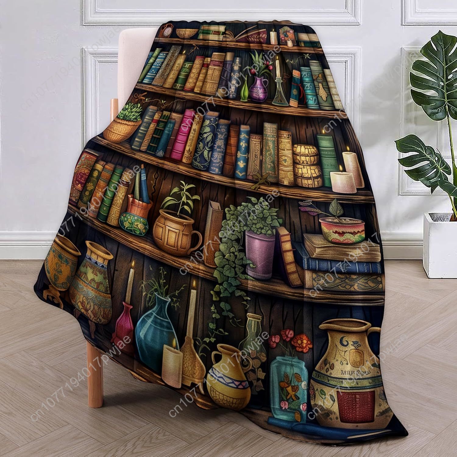 Vintage Bookshelf Blanket Read - Vintage Home Textiles recensione e prezzo