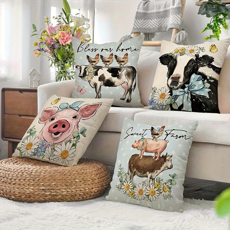 Pillow Covers Set of 4 Farm An - Pillow Insert 18X18 recensione e prezzo