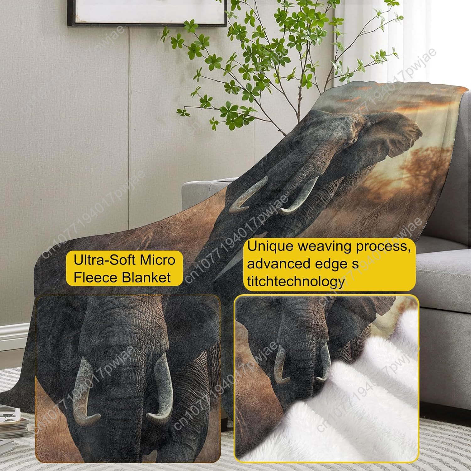 Elephant Fleece Blanket, Reali - Quality Home Textiles recensione e prezzo