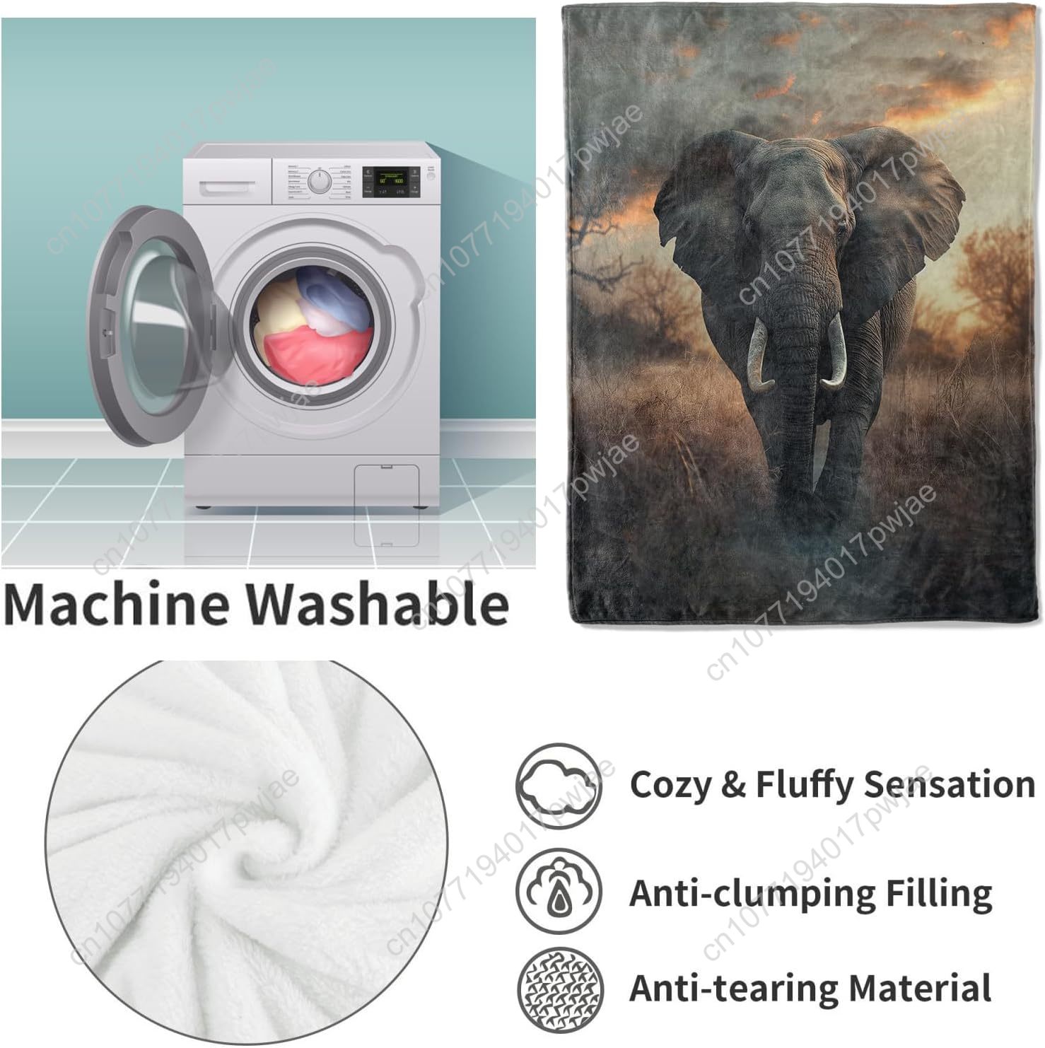 Elephant Fleece Blanket, Reali - Quality Home Textiles recensione e prezzo