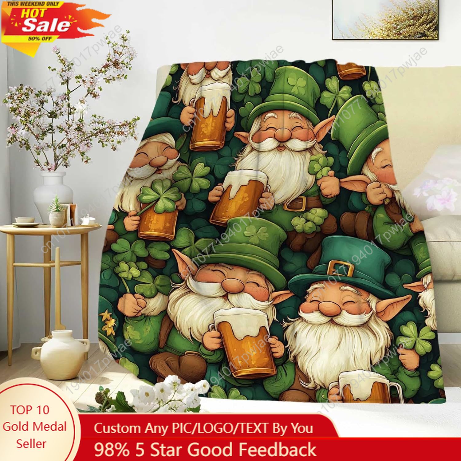 St. Patrick’s Day Gnome Throw  - Quality Home Textiles recensione e prezzo