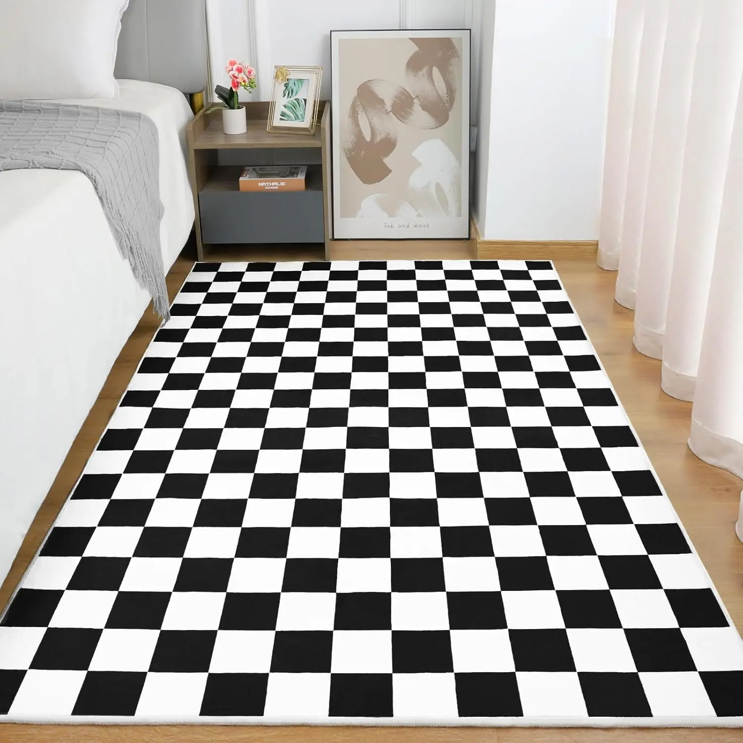 Checkerboard Pattern Carpet Va - Home Textiles Plaid recensione e prezzo