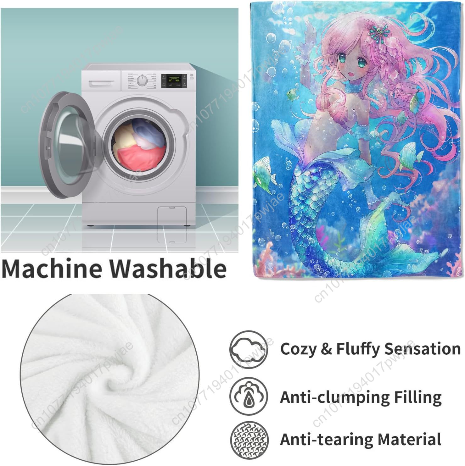 Cute Mermaid Blanket Cartoon F - Quality Home Textiles recensione e prezzo