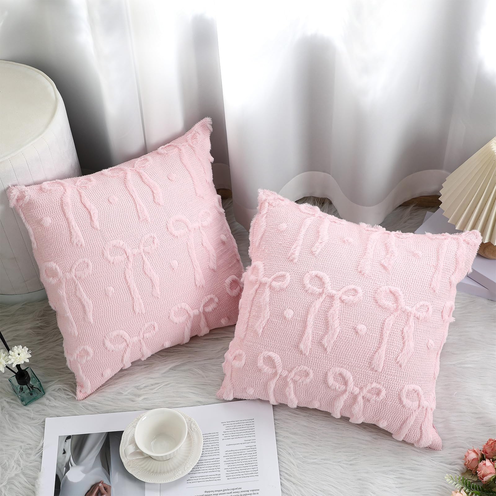 Pink Bow Throw Pillow Covers 1 - Pillow Insert 18X18 recensione e prezzo