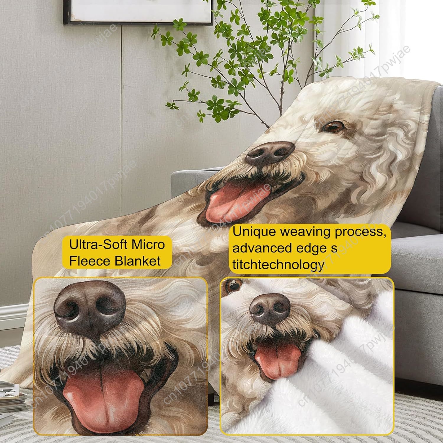 Joyful Poodle Portrait Blanket - Quality Home Textiles recensione e prezzo