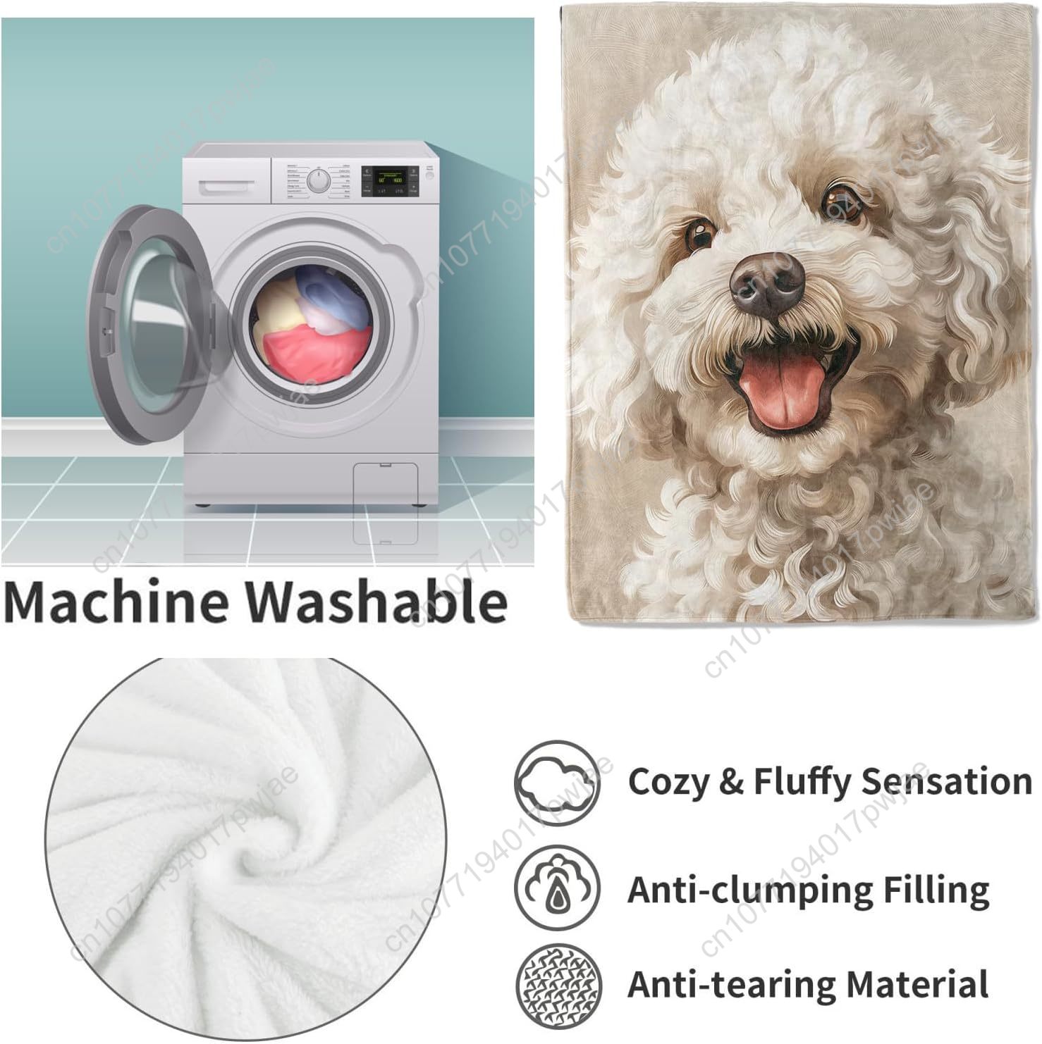 Joyful Poodle Portrait Blanket - Quality Home Textiles recensione e prezzo