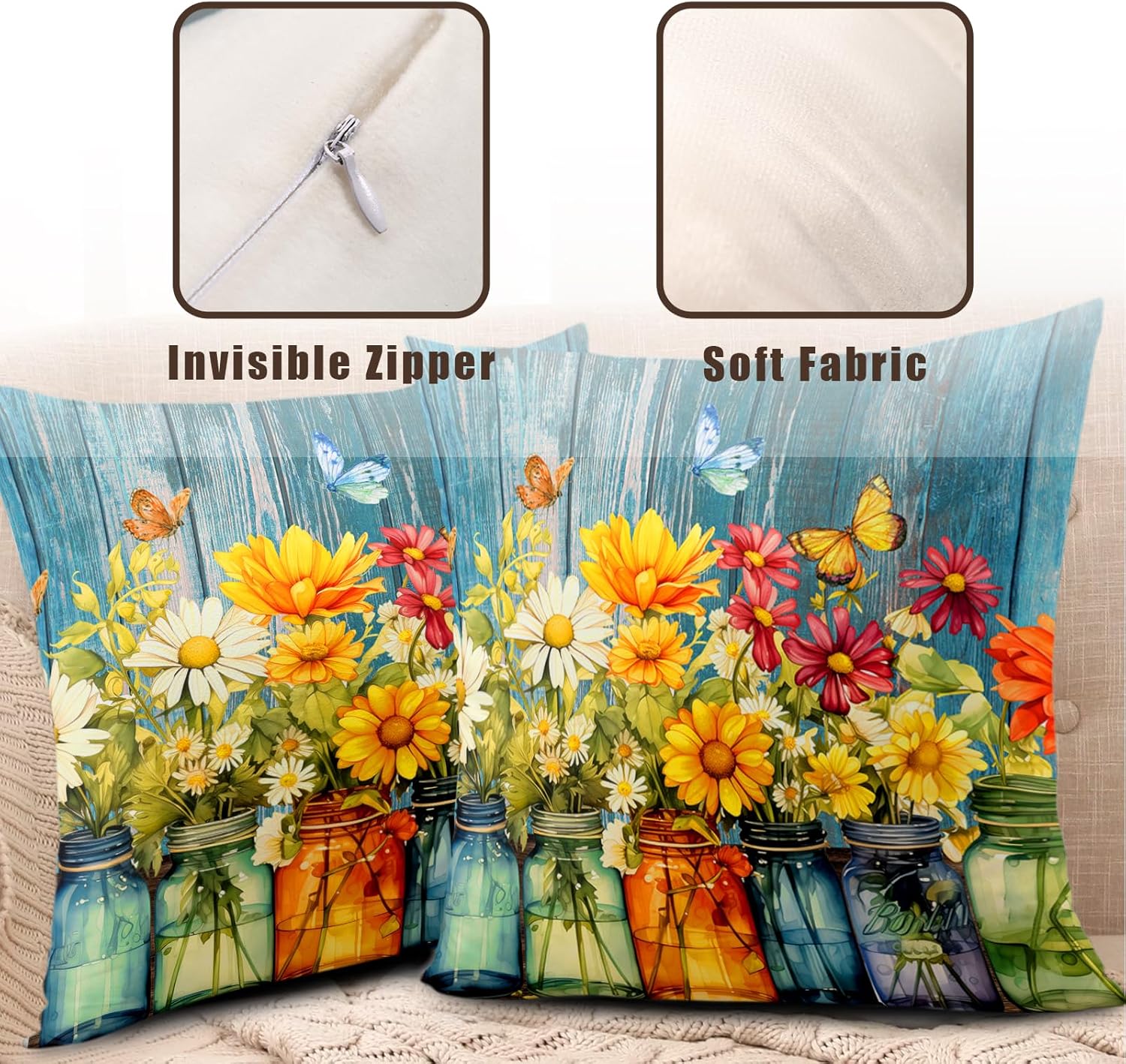 Pillow Covers of Daisy Vase Fl - Pillow Insert 18X18 recensione e prezzo