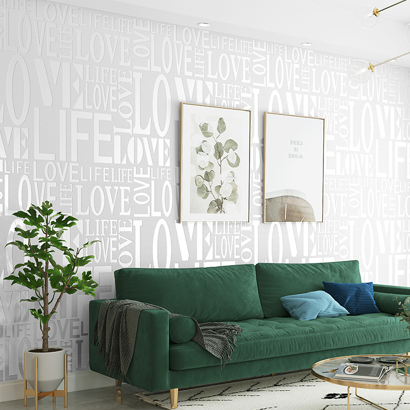 English Letter Wallpaper Cloth - Home Textiles Store recensione e prezzo