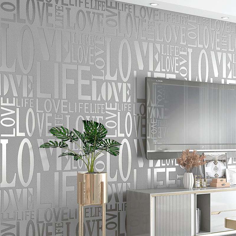 English Letter Wallpaper Cloth - Home Textiles Store recensione e prezzo