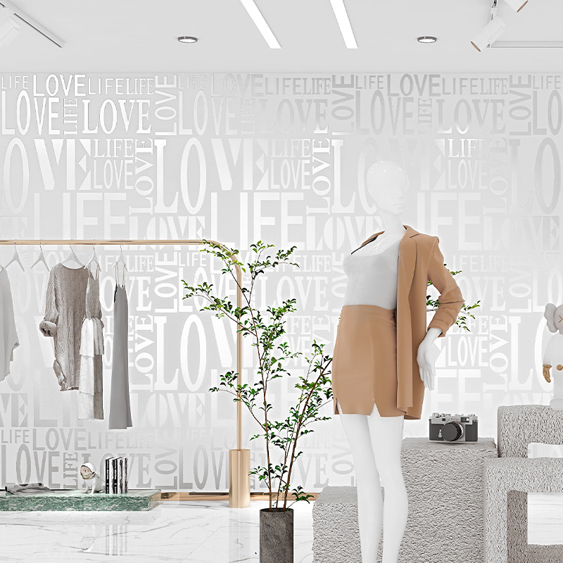 English Letter Wallpaper Cloth - Home Textiles Store recensione e prezzo